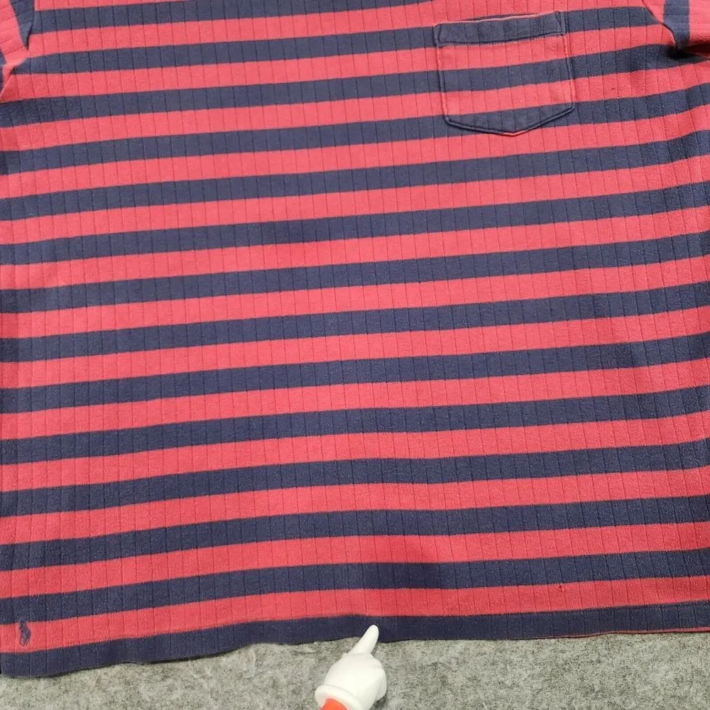 VTG Polo Country Ralph Lauren Mens XL 100% Cotton Stripe Knit T Shirt Sweater‎